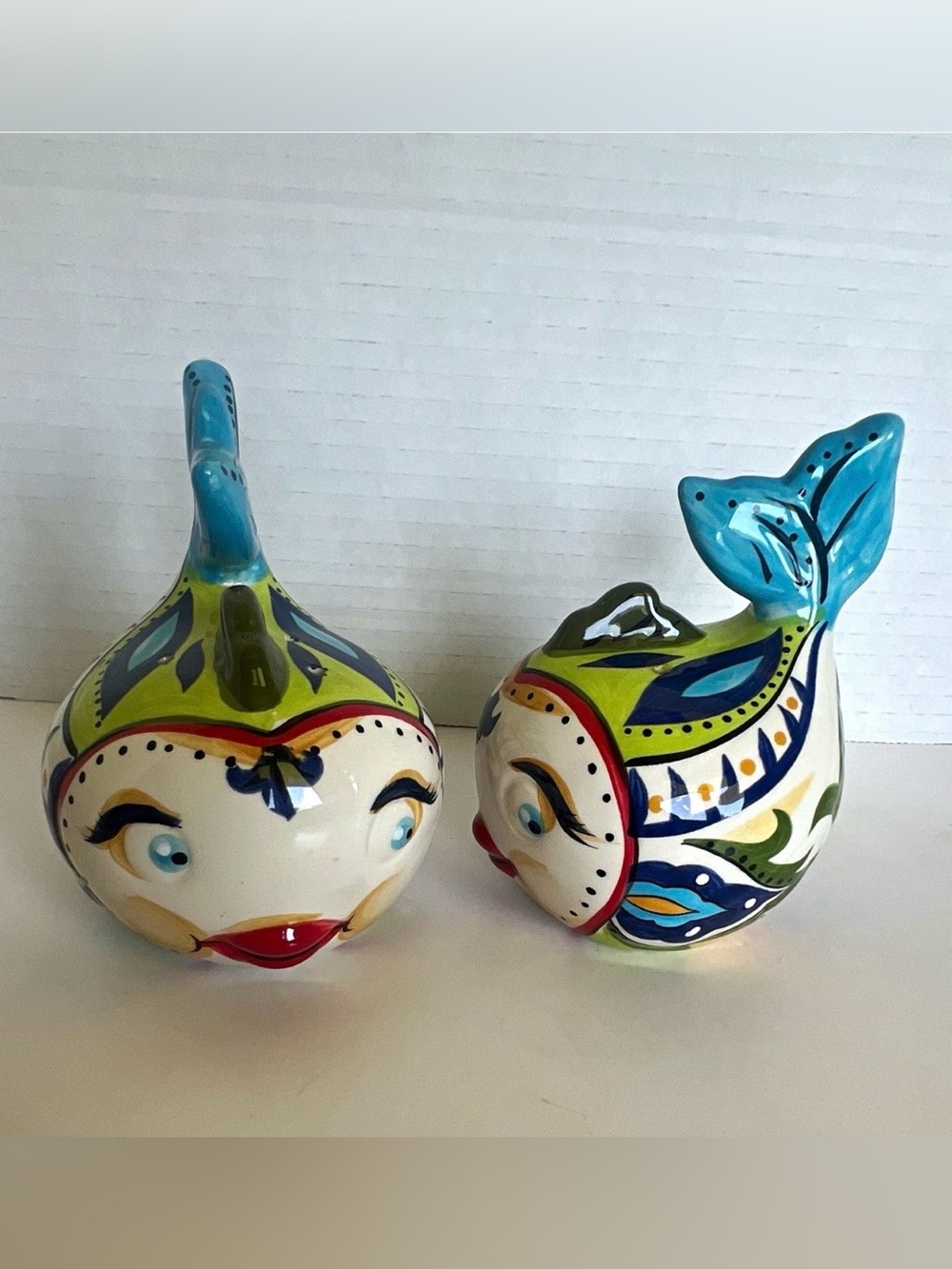Discontinued Espana Lifestyle Bocca Collection Whimsical Fish Salt & Pepper Set